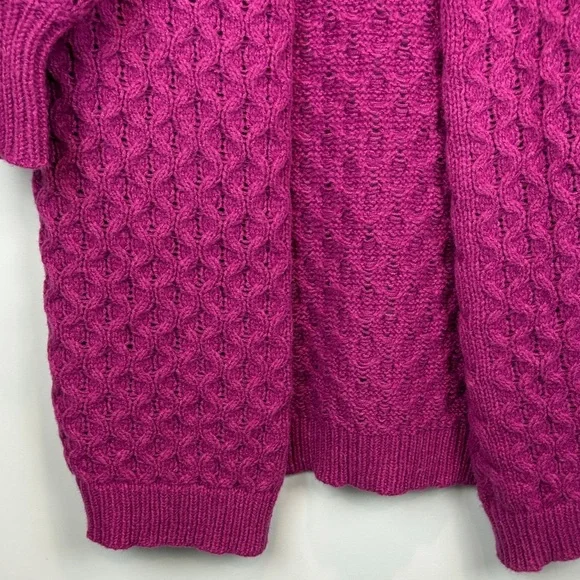 Pink Martini Textured Knit Open Cardigan | Fushia Purple Cozy Layer - Picture 6 of 13